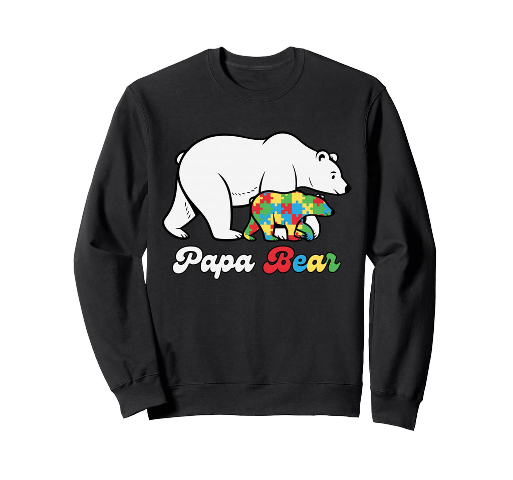 Papa Bear Autism Dad Protective Sweatshirt - Custom Art Print for Adults - T-Shirt, Sweatshirt, Hoodie