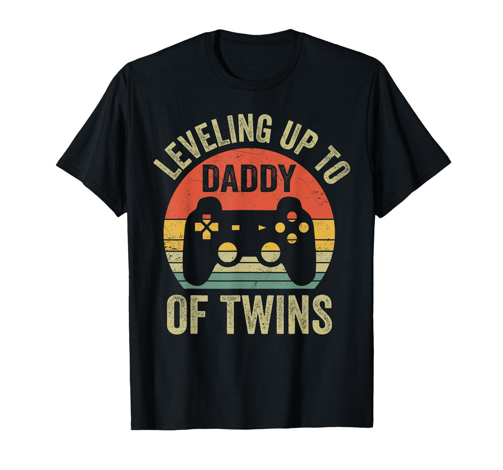 Leveling Up To Daddy Twins Expecting T-Shirt - Aesthetic Graphic Unisex - T-Shirt, Sweatshirt, Hoodie