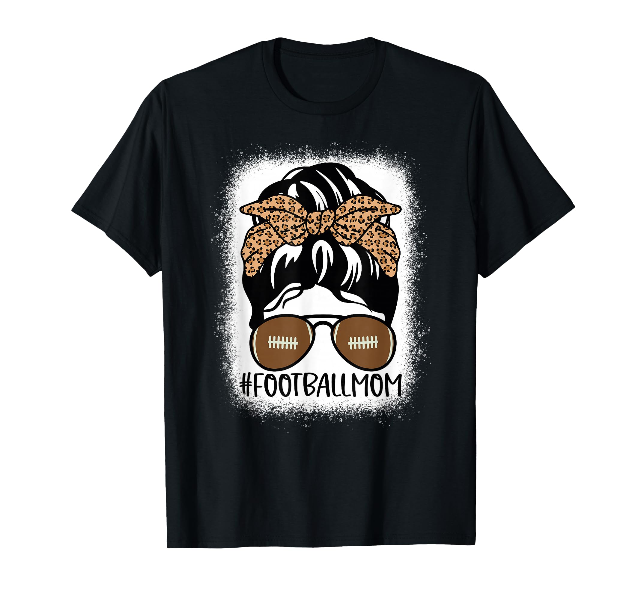 Bleached Football Mom Life Leopard And T-Shirt - Trendy Graphic Unisex - T-Shirt, Sweatshirt, Hoodie