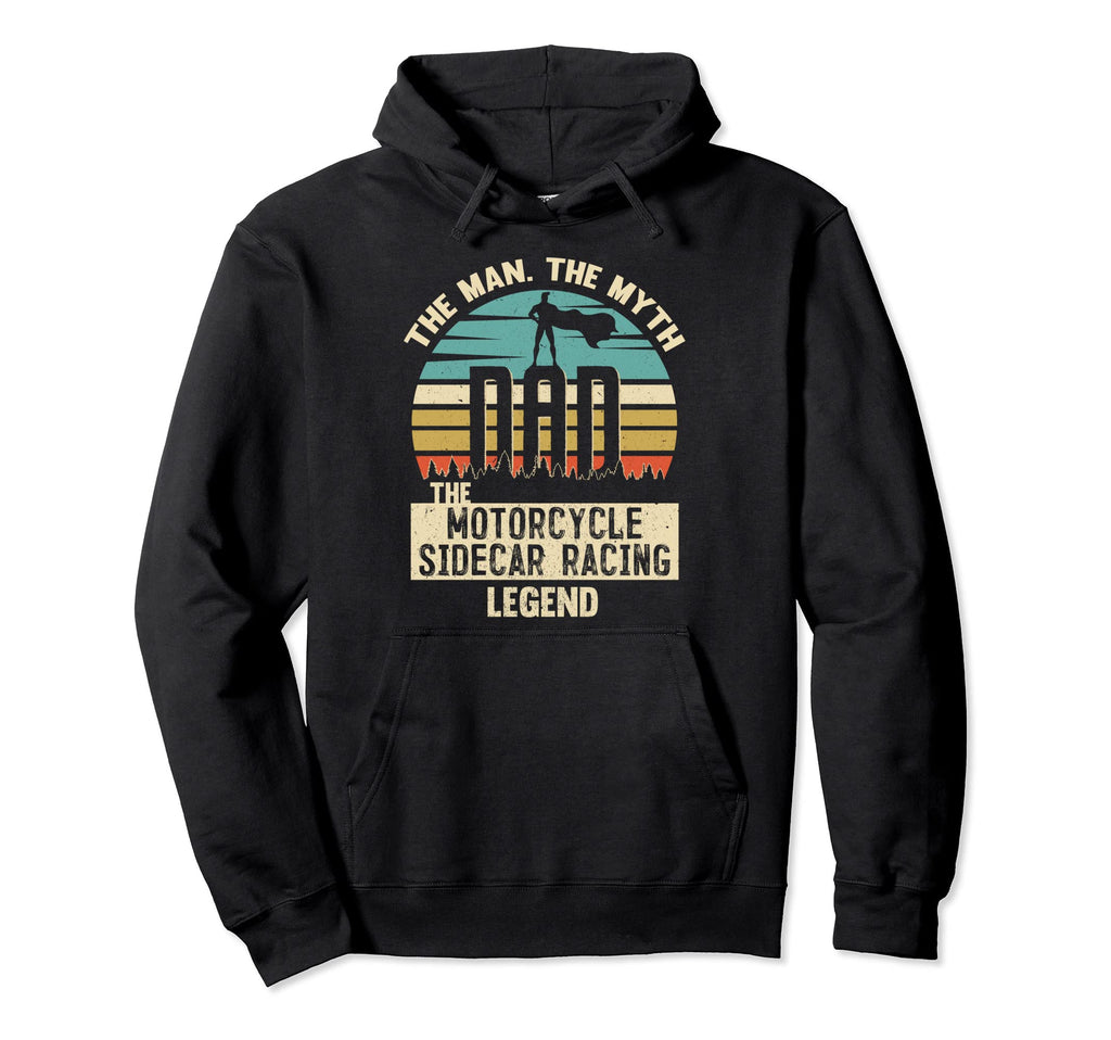 Myth Legend Dad Motorcycle Sidecar Hoodie - Minimalist Print for Adults - T-Shirt, Sweatshirt, Hoodie