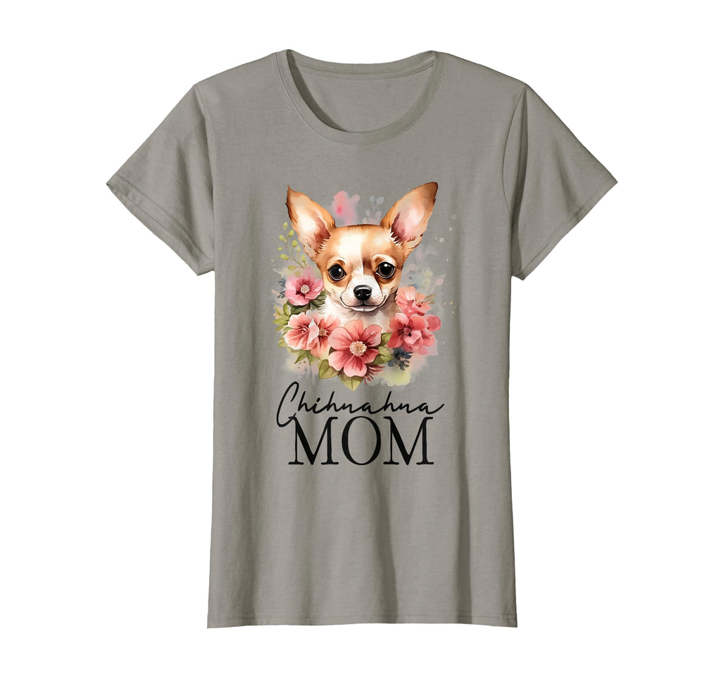 Chihuahua Mom Flowers Floral Dog Mom T-Shirt - Trendy Graphic for Adults - T-Shirt, Sweatshirt, Hoodie
