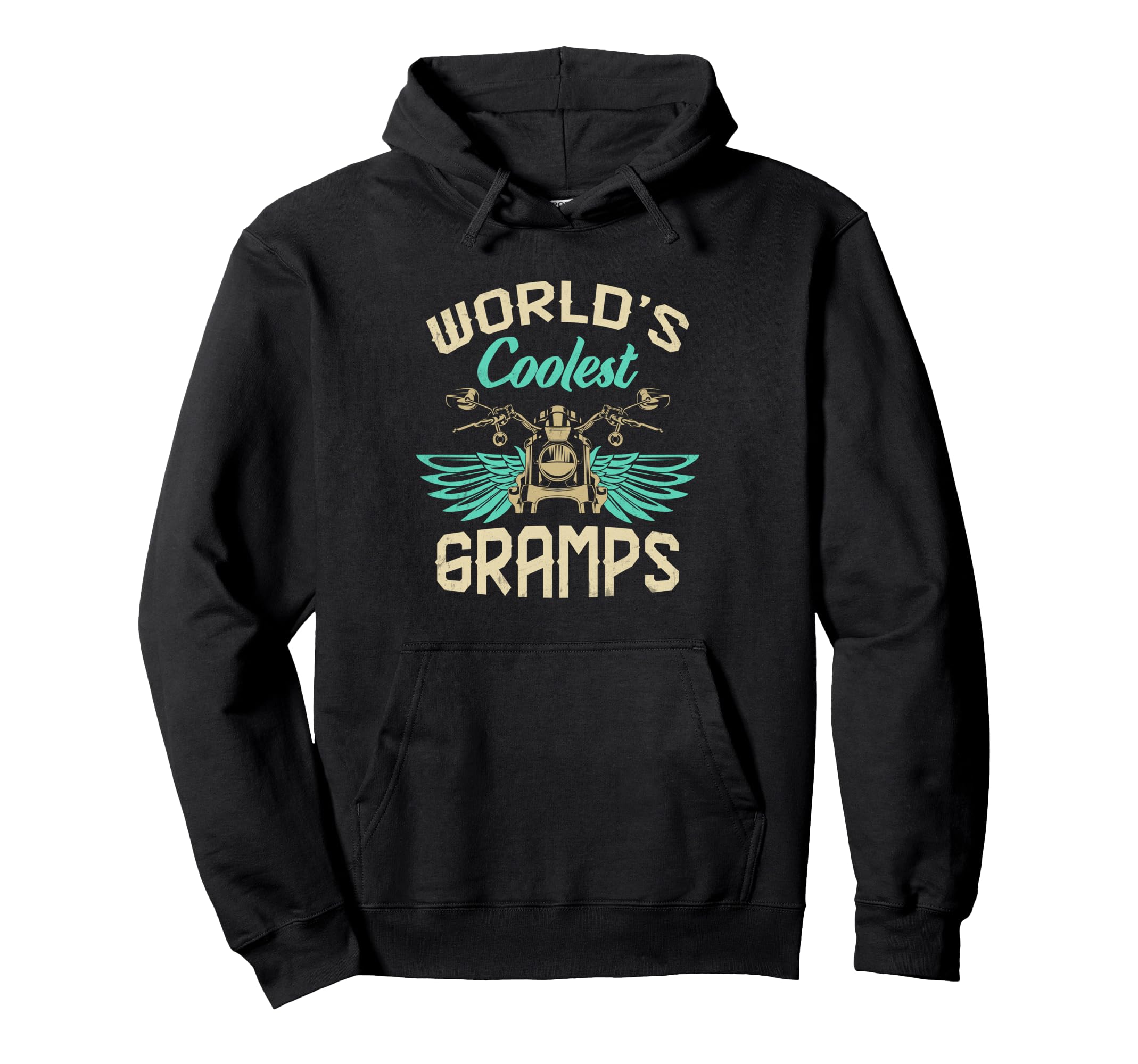 Worlds Coolest Gramps Motorcycle Hoodie - Trendy Graphic for Adults - T-Shirt, Sweatshirt, Hoodie