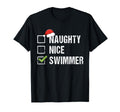Naughty Nice Swimmer Swim Santa Hat T-Shirt - Custom Art Print for Adults - T-Shirt, Sweatshirt, Hoodie