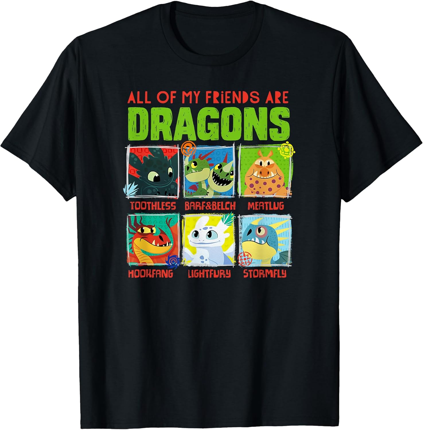 3 Hidden World Dragon Friends - Adult & Kids T-Shirts, Sweatshirts & Hoodies apparel design preview 1
