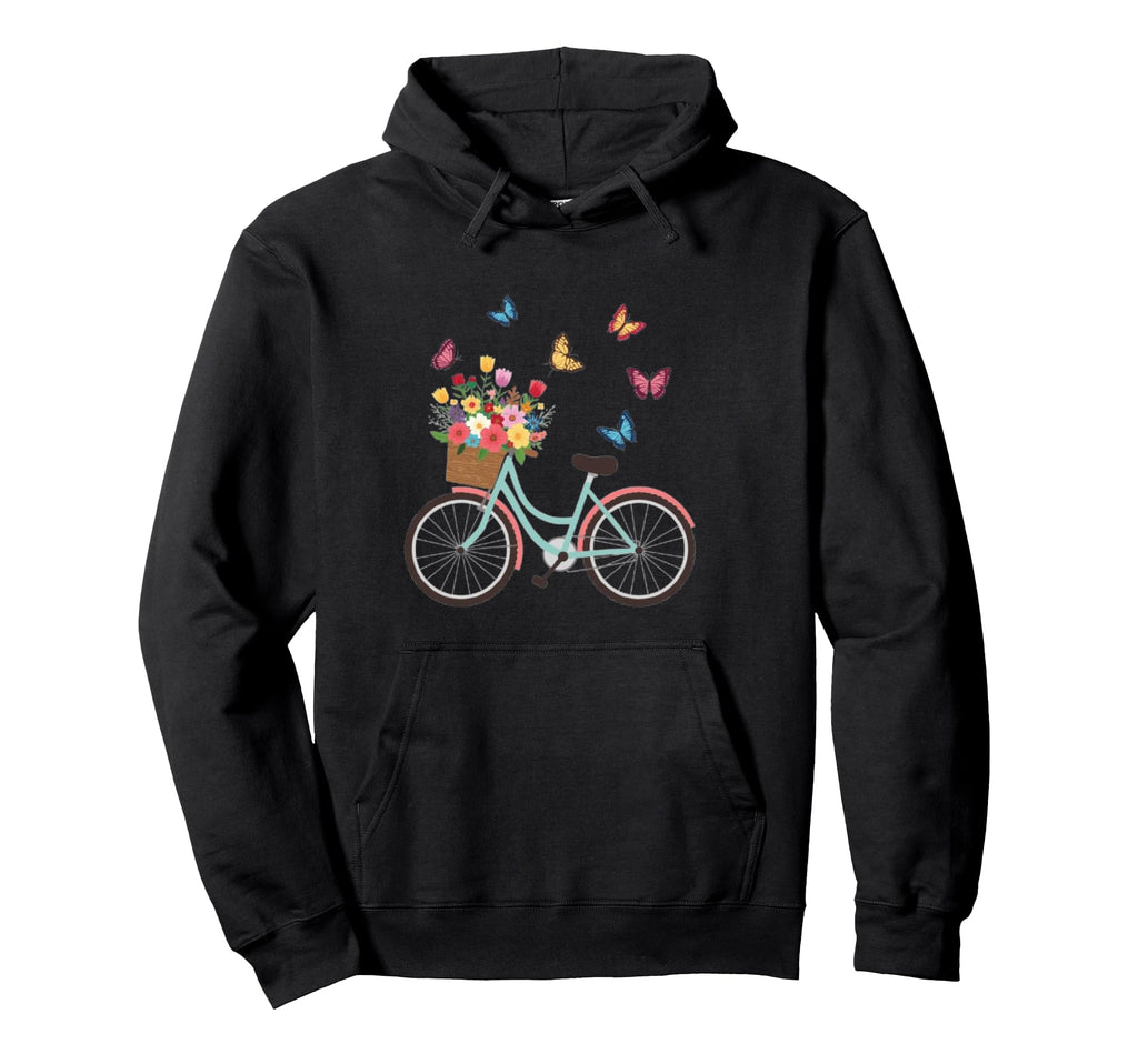 Butterflies Flying Around Bike Funny Hoodie - Minimalist Print Unisex - T-Shirt, Sweatshirt, Hoodie