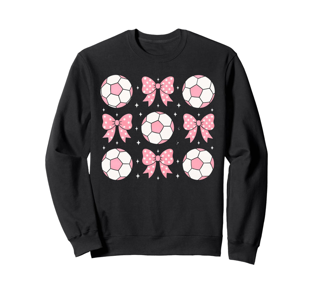 Soccer Coquette Bow Soccer Mom Sweatshirt - Novelty Apparel Men Women - T-Shirt, Sweatshirt, Hoodie