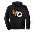 Leopard Heart Soccer Ball Football Mom Hoodie - Graphic Print for Adults - T-Shirt, Sweatshirt, Hoodie