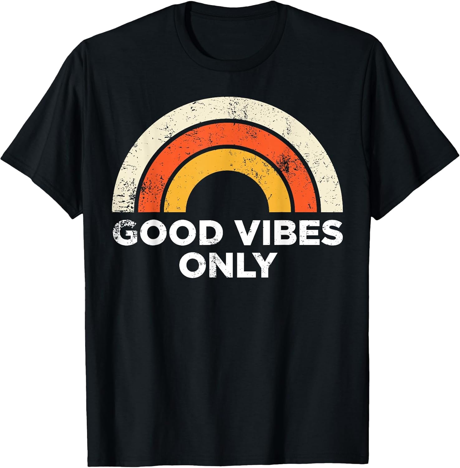 Casual Graphic Vintage Retro Good Vibes Only Rainbow - Adult & Kids T-Shirts, Sweatshirts & Hoodies apparel design preview 1
