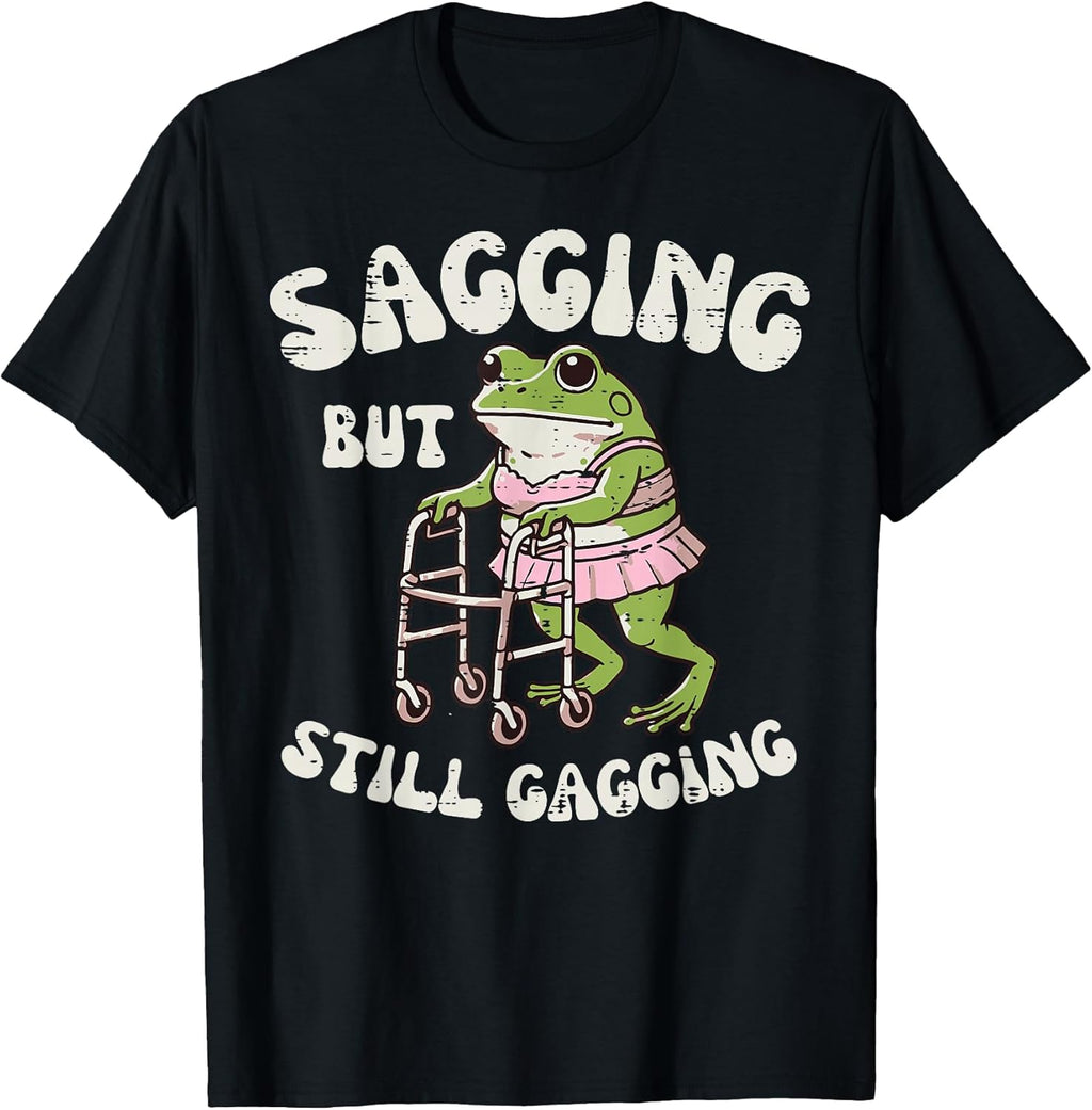 Sagging But Still Gagging Frog Funny Cringe Meme - Adult & Kids T-Shirts, Sweatshirts & Hoodies apparel design preview 1