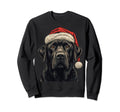 Black Lab Puppy Santa Hat Image Dog Sweatshirt - Fun Novelty Design Unisex - T-Shirt, Sweatshirt, Hoodie