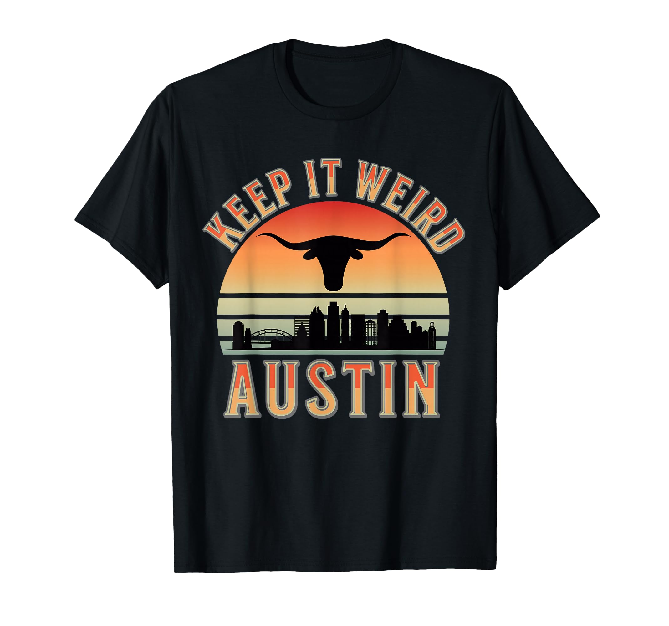 Stigmota Keep It Weird Austin Black T-Shirt - Unique Graphic for Adults - T-Shirt, Sweatshirt, Hoodie