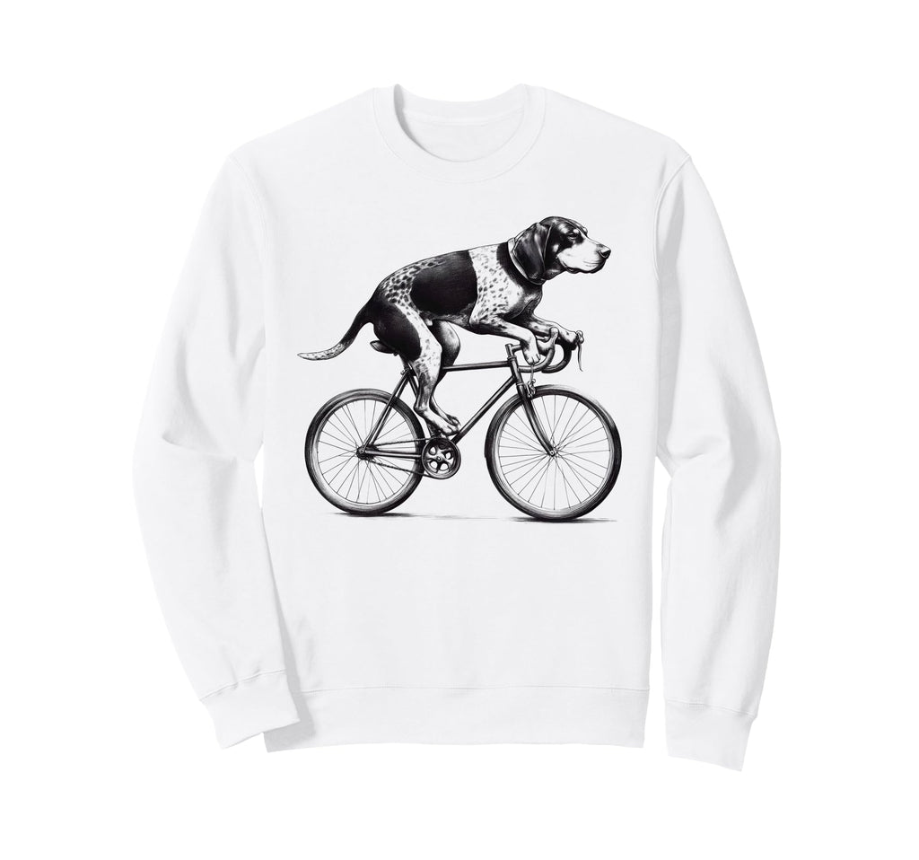 Bluetick Coonhound Dog Riding Bike Sweatshirt - Trendy Graphic for Adults - T-Shirt, Sweatshirt, Hoodie