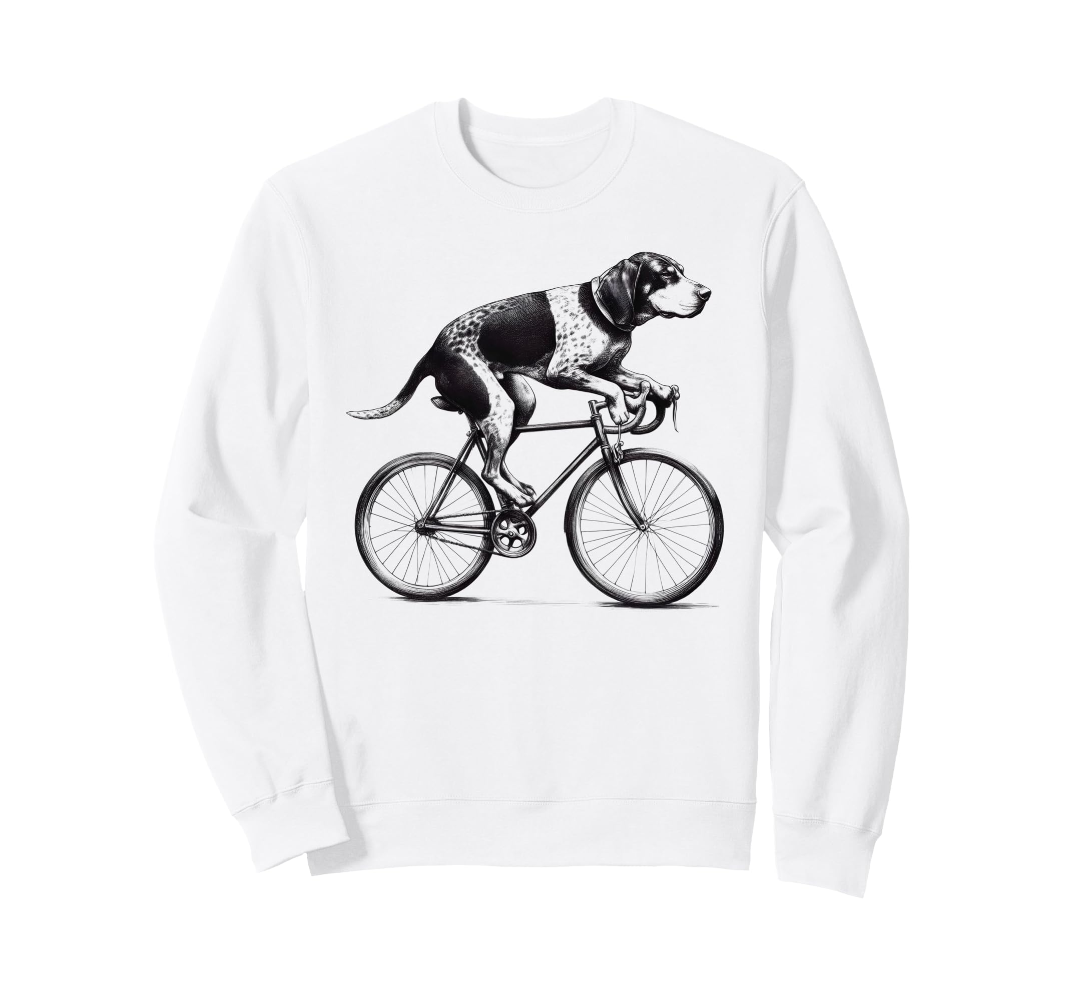 Bluetick Coonhound Dog Riding Bike Sweatshirt - Trendy Graphic for Adults - T-Shirt, Sweatshirt, Hoodie