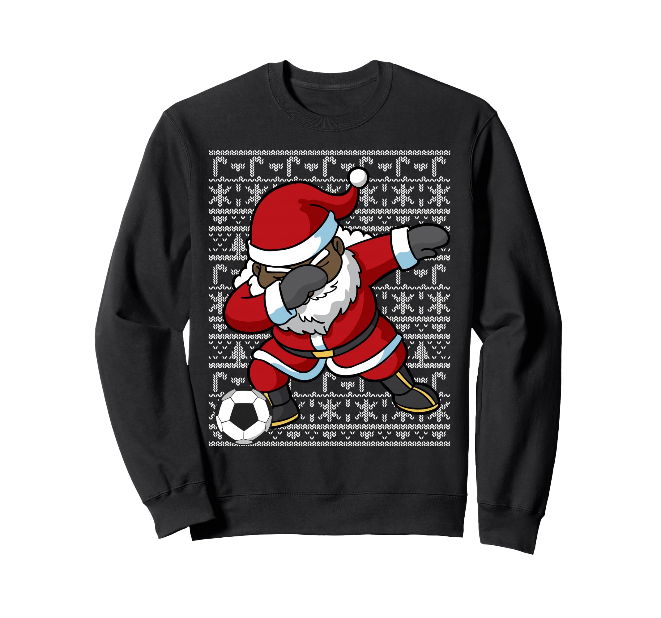 Black African American Santa Sweatshirt - Fun Novelty Design for Adults - T-Shirt, Sweatshirt, Hoodie