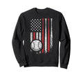 Baseball Us Flag Baseball Lover Dad Sweatshirt - Graphic Print Unisex - T-Shirt, Sweatshirt, Hoodie