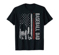Mens Baseball Dad Daddy American Flag T-Shirt - Custom Art Print Men Women - T-Shirt, Sweatshirt, Hoodie