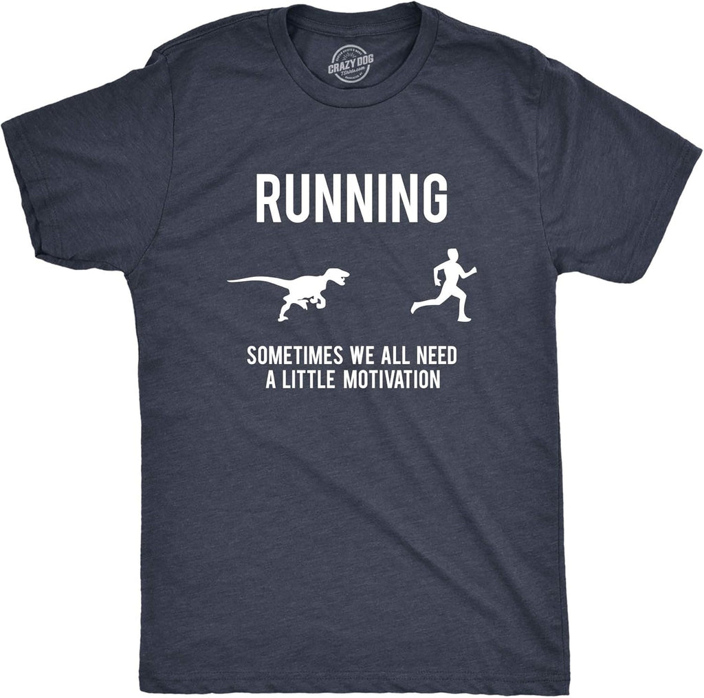 Mens Running Motivation Raptor Chase Funny Dinosaur - Adult & Kids T-Shirts, Sweatshirts & Hoodies apparel design preview 1
