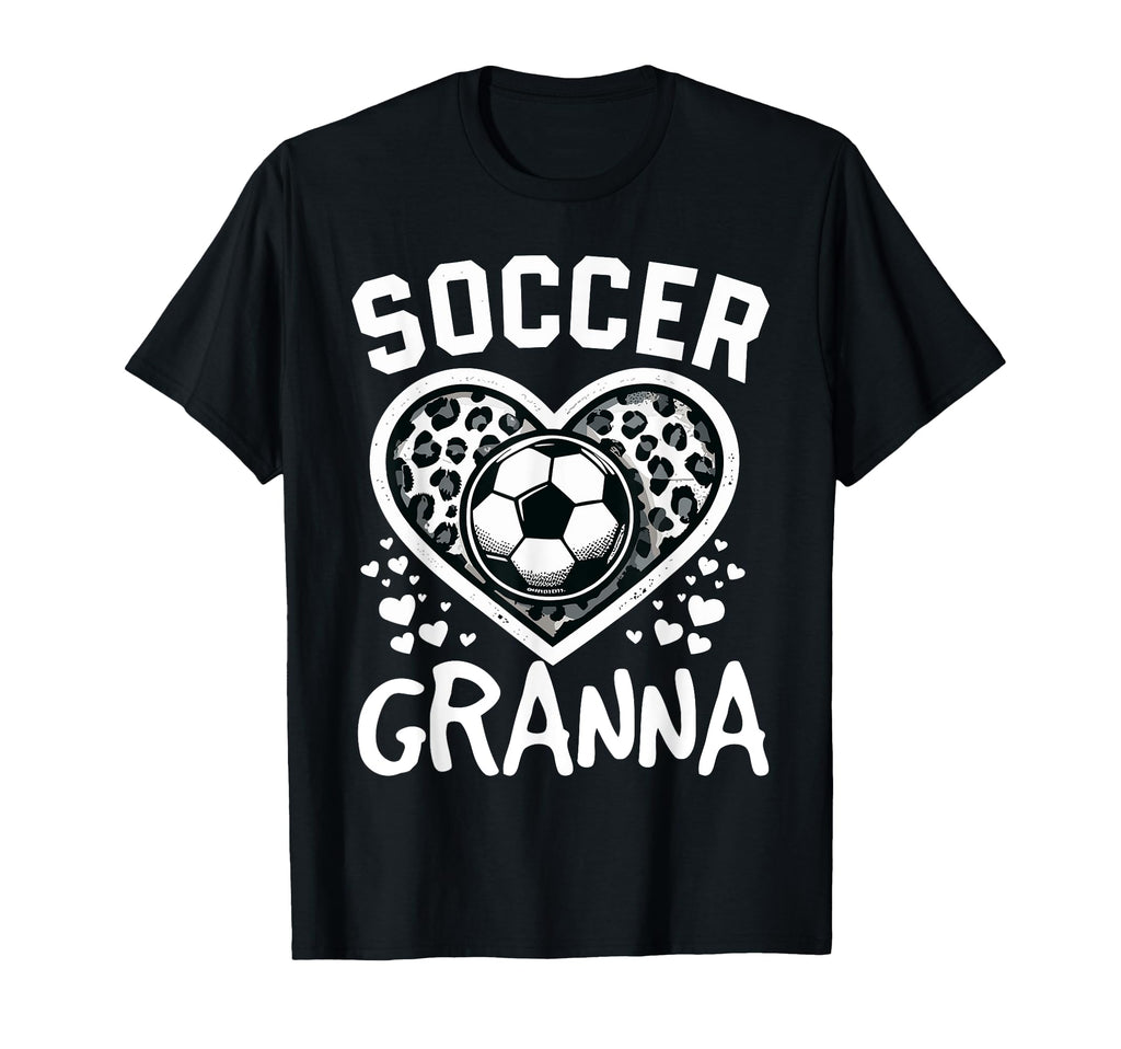 Soccer Granna Leopard Heart T-Shirt - Casual Everyday Wear for Adults - T-Shirt, Sweatshirt, Hoodie