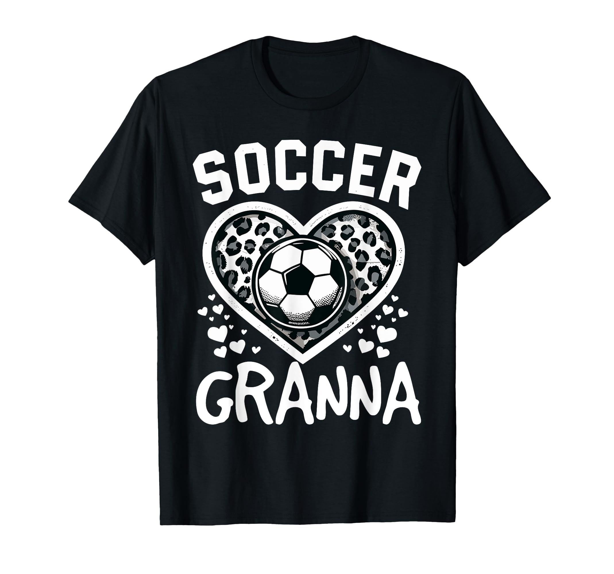 Soccer Granna Leopard Heart T-Shirt - Casual Everyday Wear for Adults - T-Shirt, Sweatshirt, Hoodie