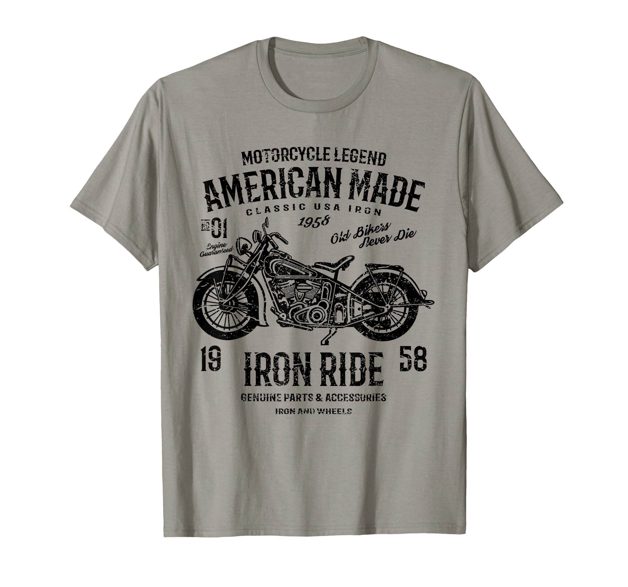 American Motorcycle Distressed T-Shirt - Novelty Apparel for Adults - T-Shirt, Sweatshirt, Hoodie