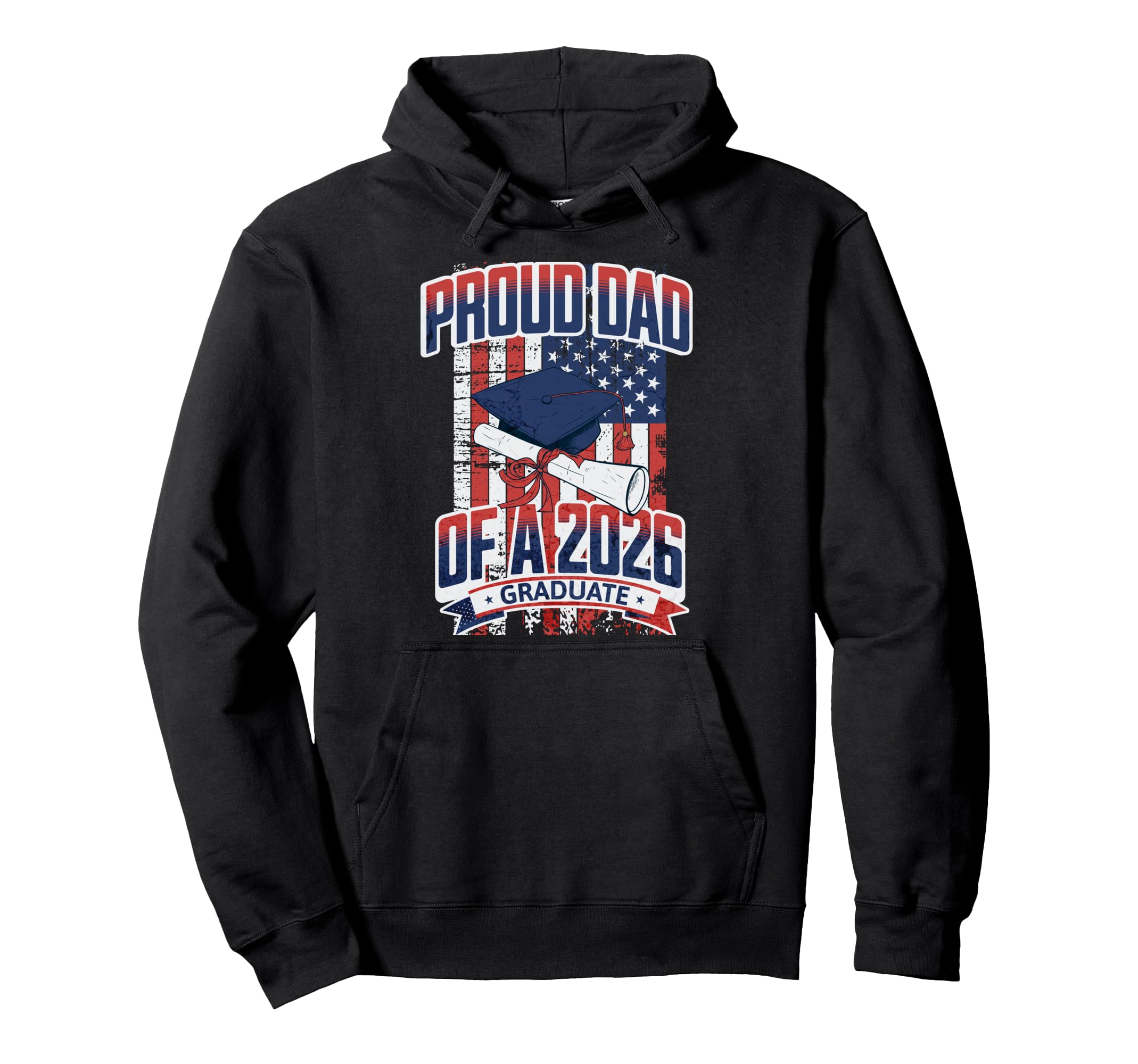 Proud Dad Class 2026 Graduate Senior Usa Hoodie - Minimalist Print Unisex - T-Shirt, Sweatshirt, Hoodie