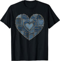 Grunge Heart Aesthetic Blue Denim Patchwork Graphic - Adult & Kids T-Shirts, Sweatshirts & Hoodies apparel design preview 1