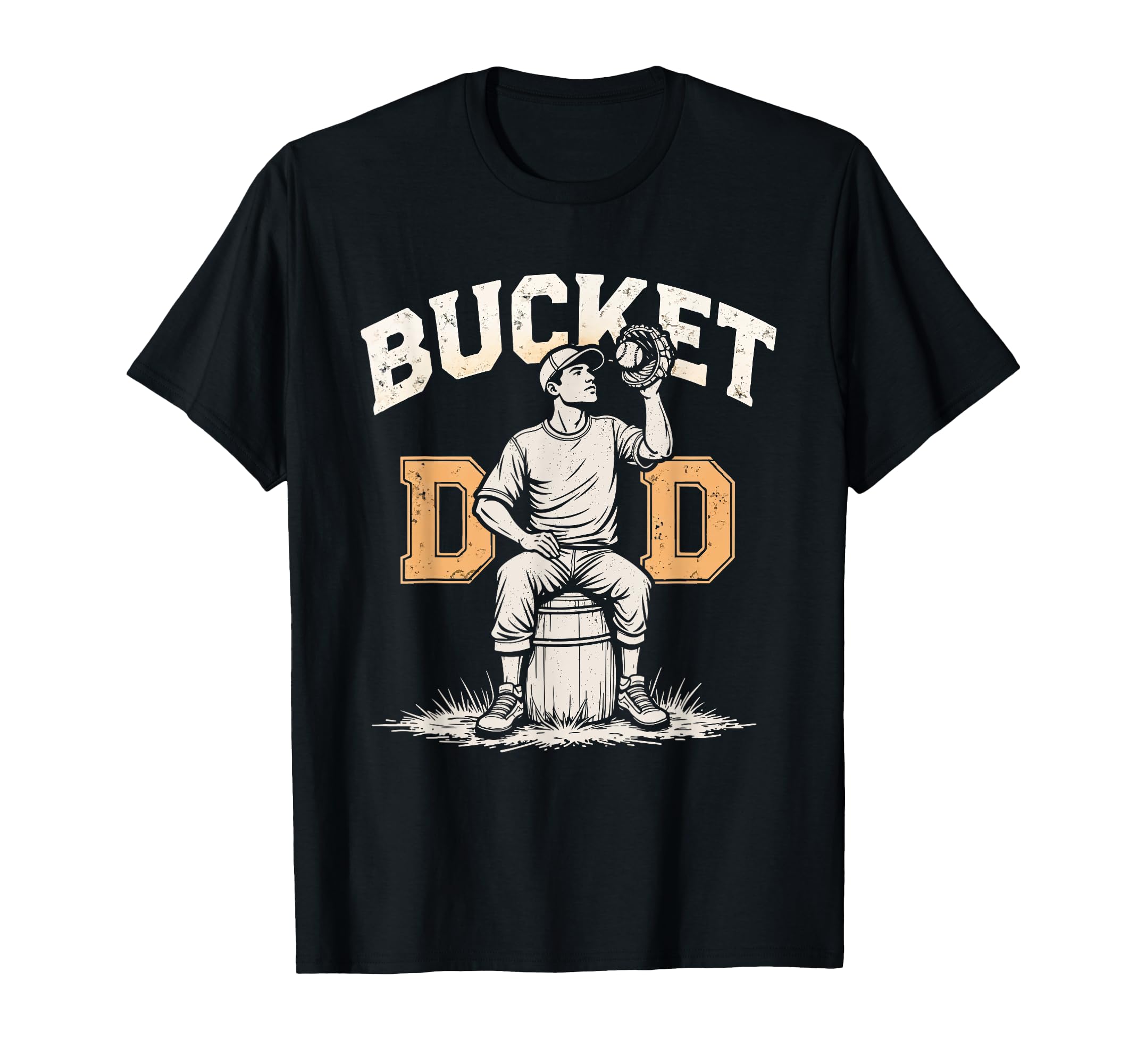 Bucket Dad Softball Dad Baseball T-Shirt - Fun Novelty Design for Adults - T-Shirt, Sweatshirt, Hoodie
