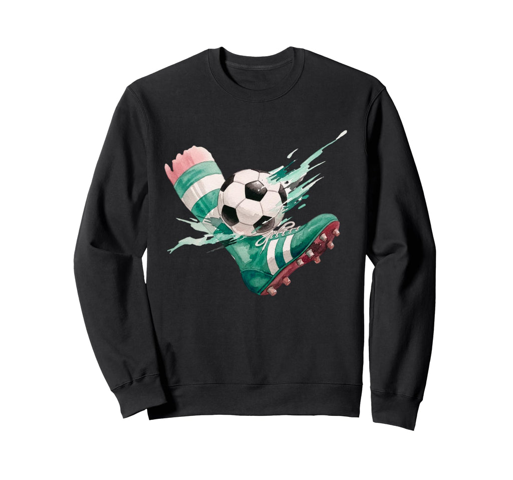 Watercolor Soccer Ball Action Kick Art Sweatshirt - Novelty Apparel Unisex - T-Shirt, Sweatshirt, Hoodie