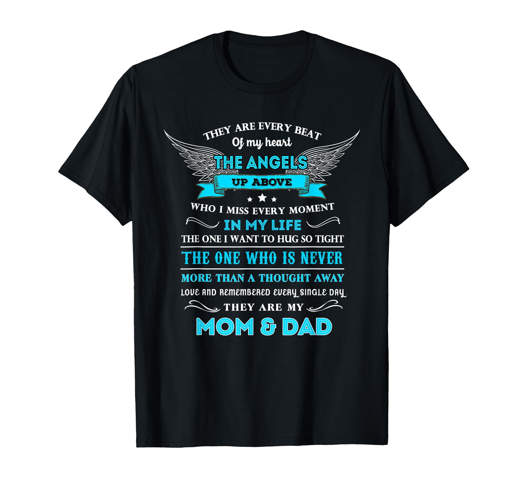 Mom Dad My Angels Gift Memories T-Shirt - Aesthetic Graphic Men Women - T-Shirt, Sweatshirt, Hoodie