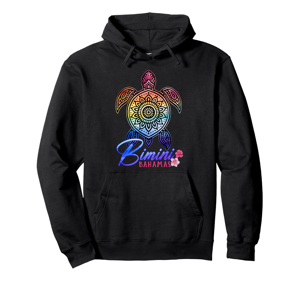 Bimini Tie Dye Sea Turtle Bahamas Beach Hoodie - Unique Graphic Men Women - T-Shirt, Sweatshirt, Hoodie