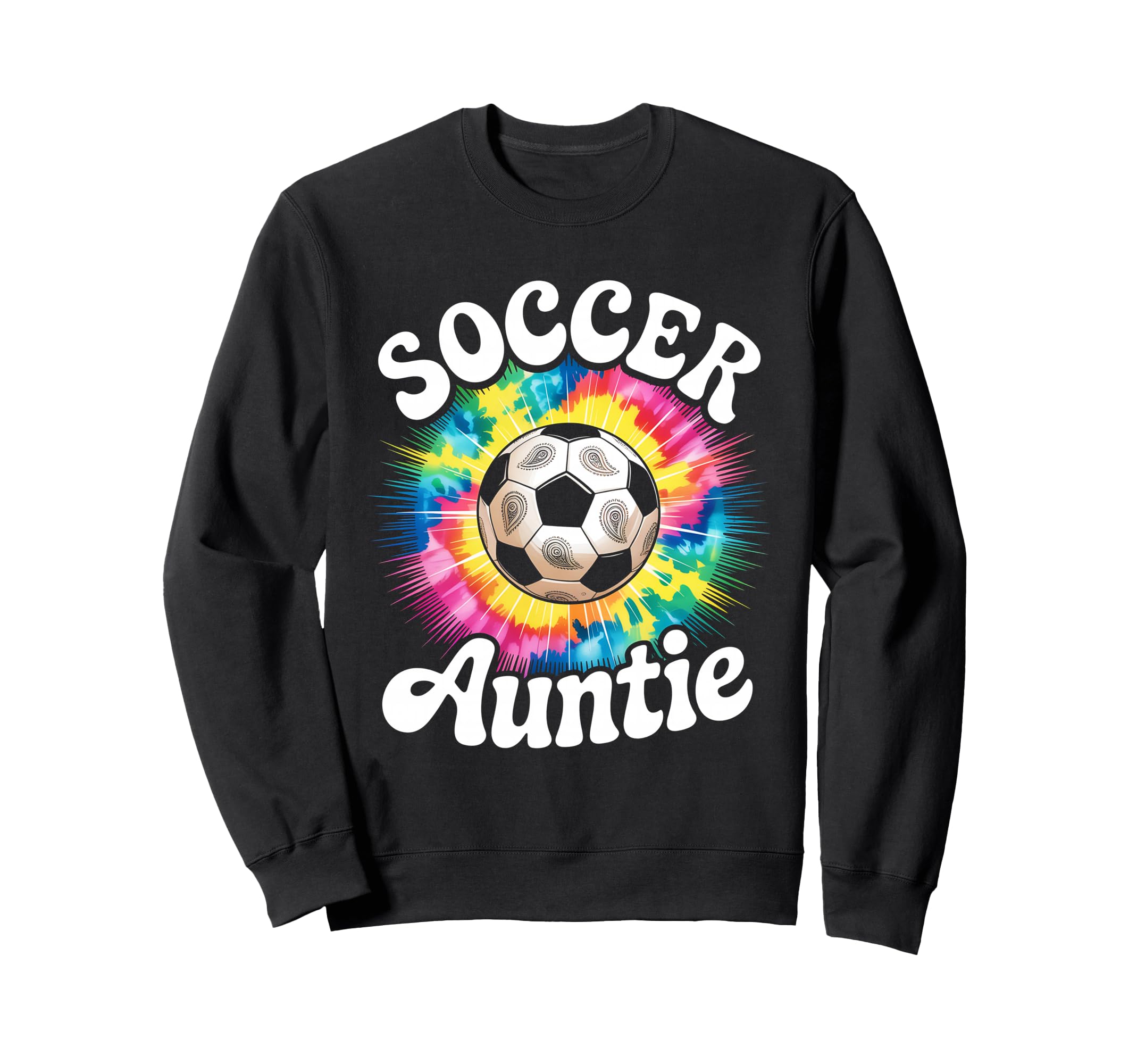 Soccer Aunt Auntie Tie Dye Sweatshirt - Novelty Apparel for Adults - T-Shirt, Sweatshirt, Hoodie
