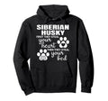 Siberian Husky Puppy Pet Owner Paw Hoodie - Aesthetic Graphic Unisex - T-Shirt, Sweatshirt, Hoodie