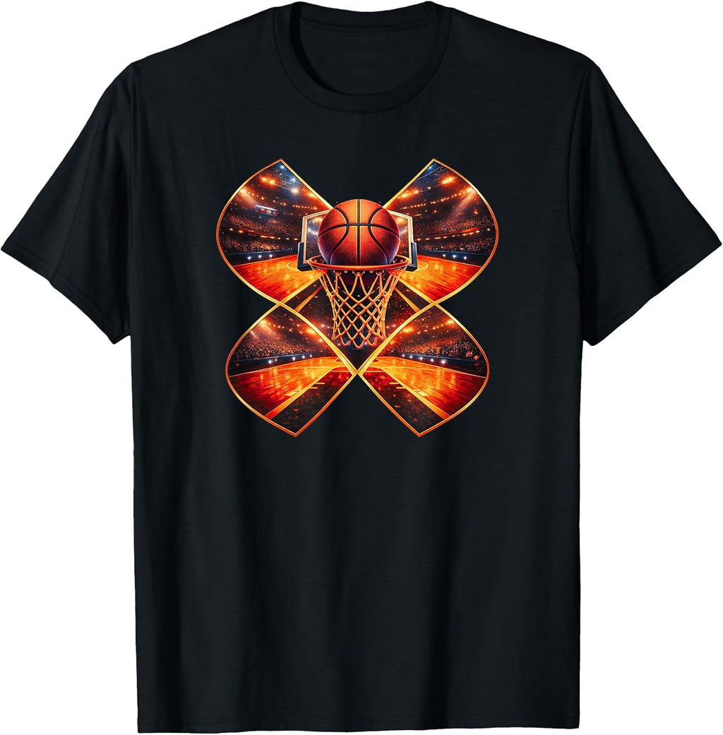 Geometric Basketball Hoop Net Slam Dunk Bball Urban - Adult & Kids T-Shirts, Sweatshirts & Hoodies apparel design preview 1