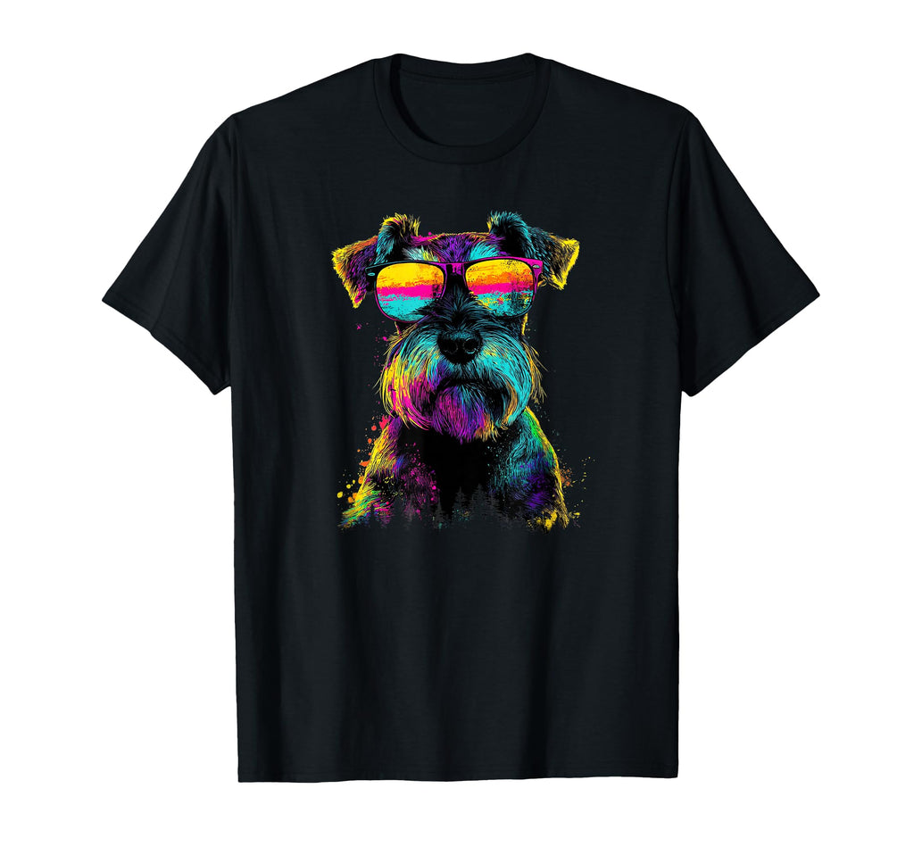 Colorful Schnauzer Dad Funny Dog T-Shirt - Novelty Apparel for Adults - T-Shirt, Sweatshirt, Hoodie