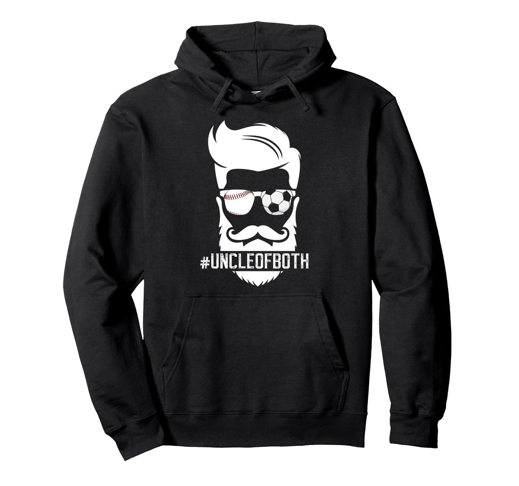 Uncle Both Baseball Soccer Uncle Hoodie - Fun Novelty Design for Adults - T-Shirt, Sweatshirt, Hoodie
