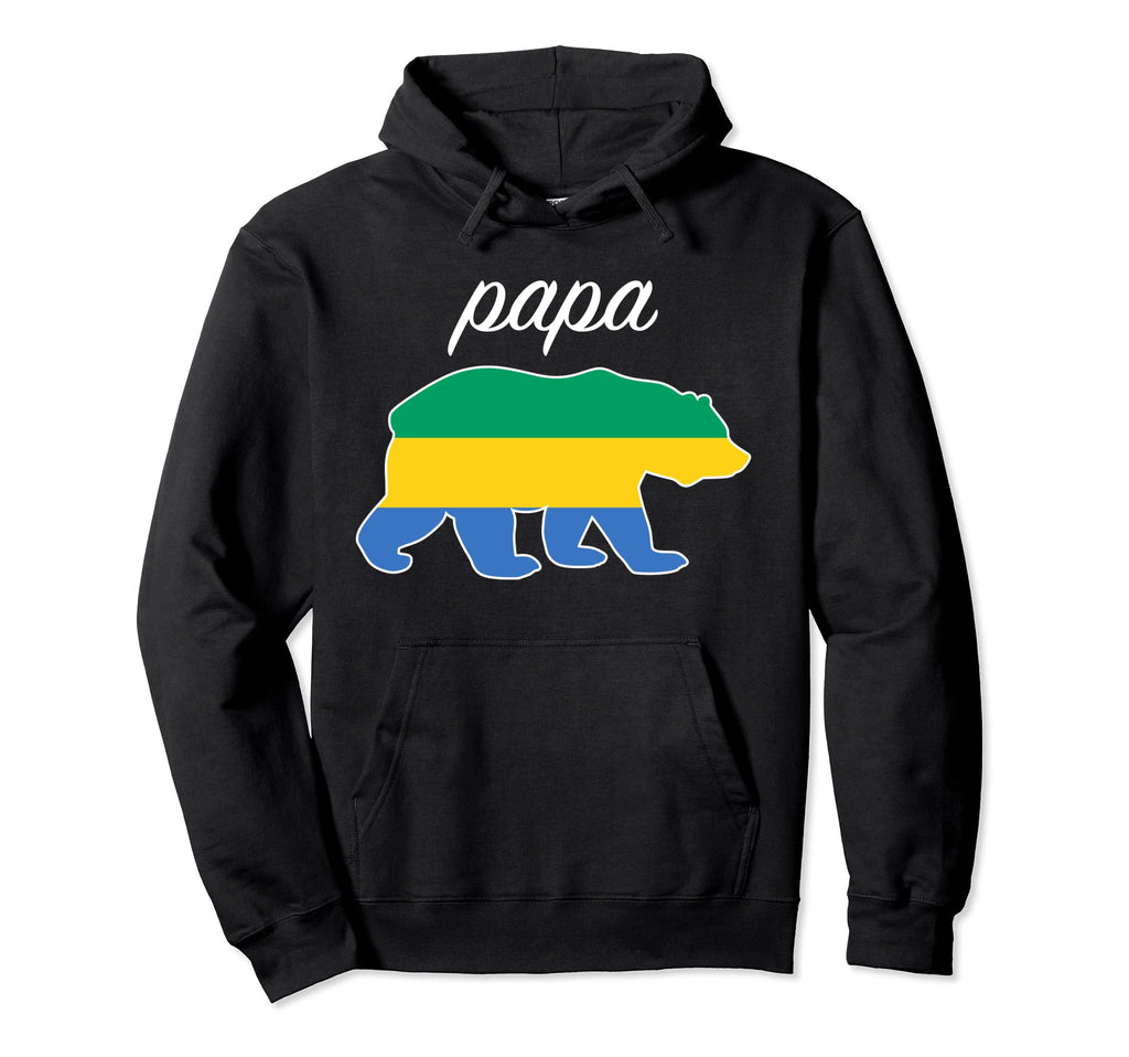 Papa Bear Gabon Flag Gabonese Hoodie - Casual Everyday Wear for Adults - T-Shirt, Sweatshirt, Hoodie