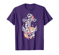 Funny Anchor Anker Ship Lover Flowery T-Shirt - Aesthetic Graphic Unisex - T-Shirt, Sweatshirt, Hoodie
