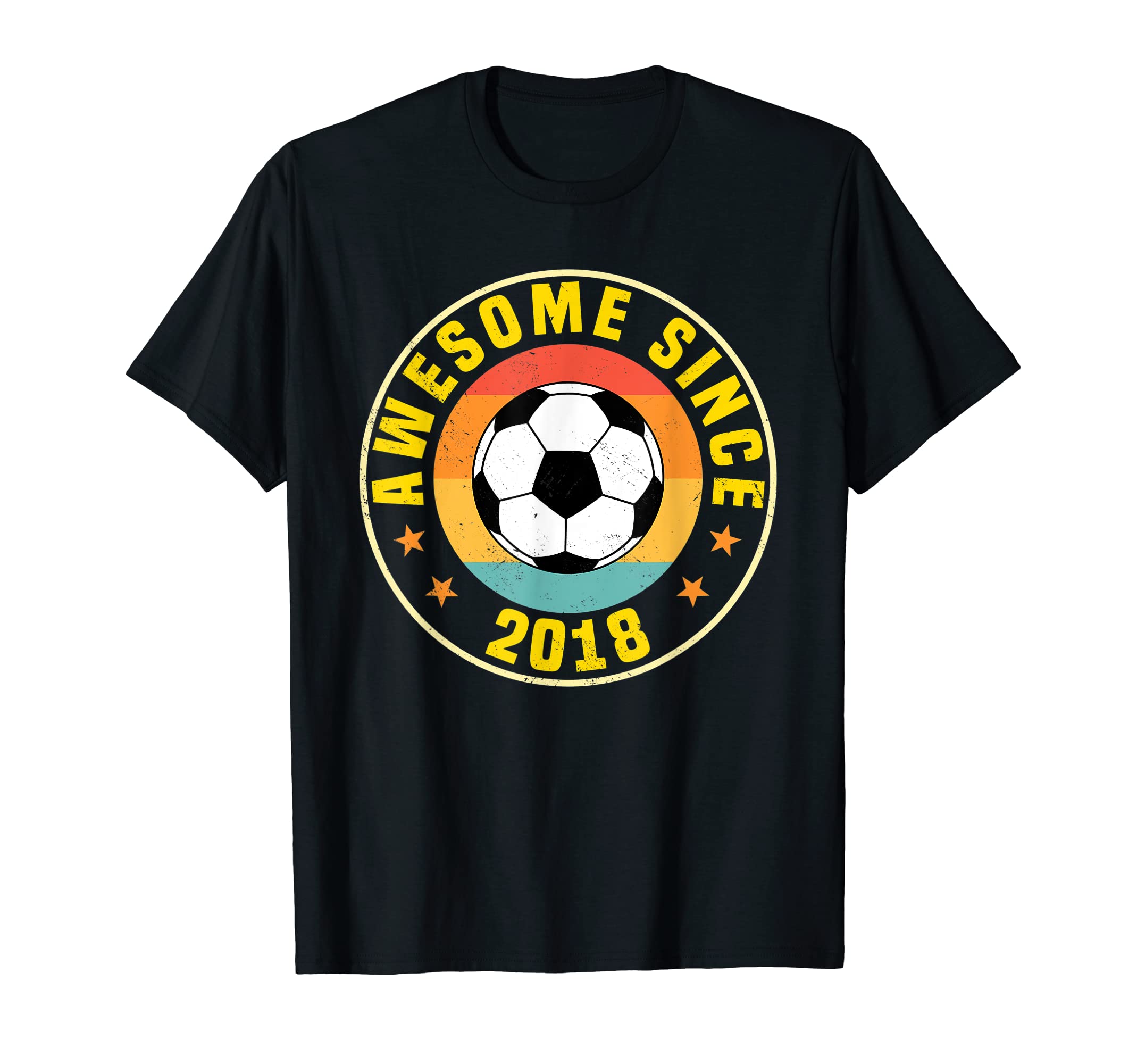 Awesome Since 2018 Soccer Birthday T-Shirt - Trendy Graphic for Adults - T-Shirt, Sweatshirt, Hoodie