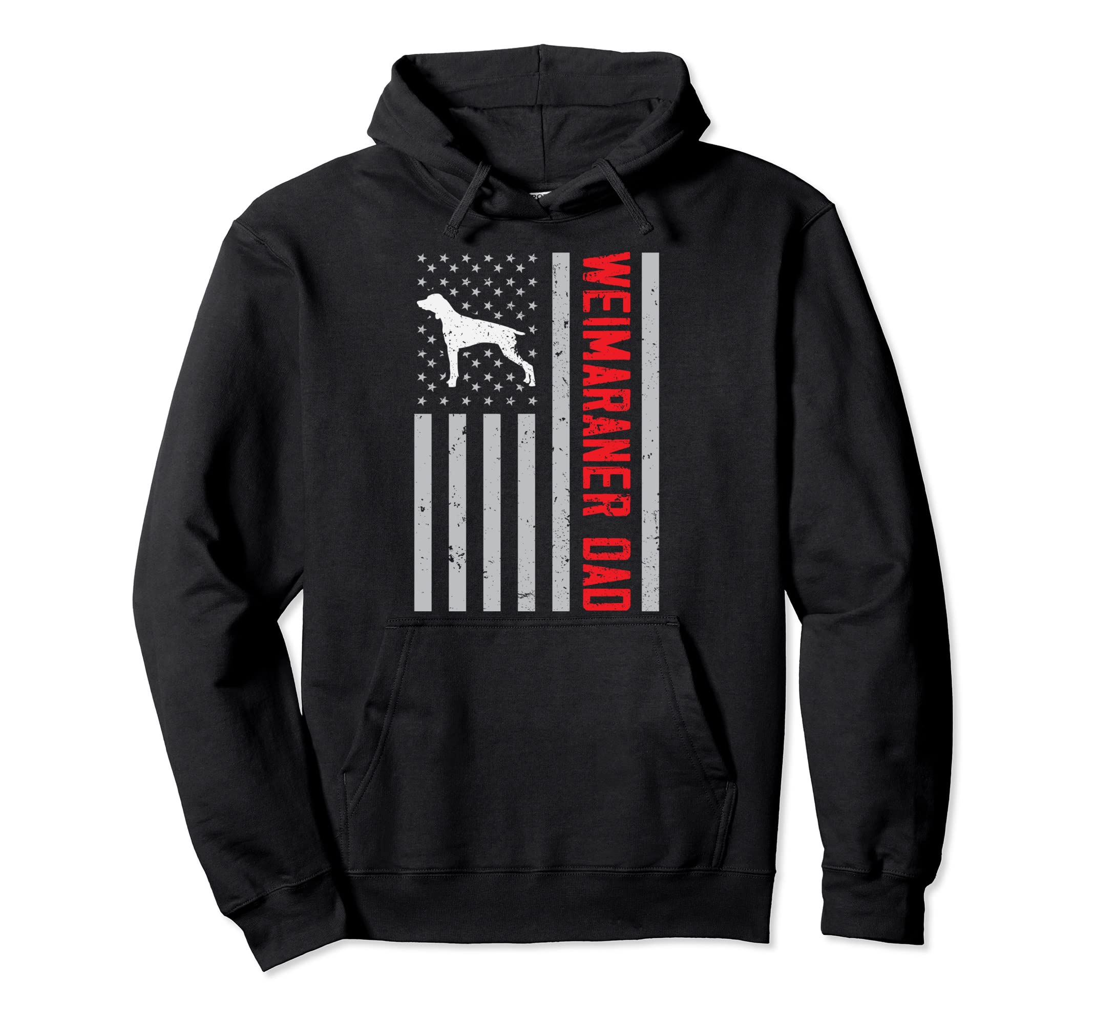 American Flag Weimaraner Dad Gift Hoodie - Fun Novelty Design for Adults - T-Shirt, Sweatshirt, Hoodie