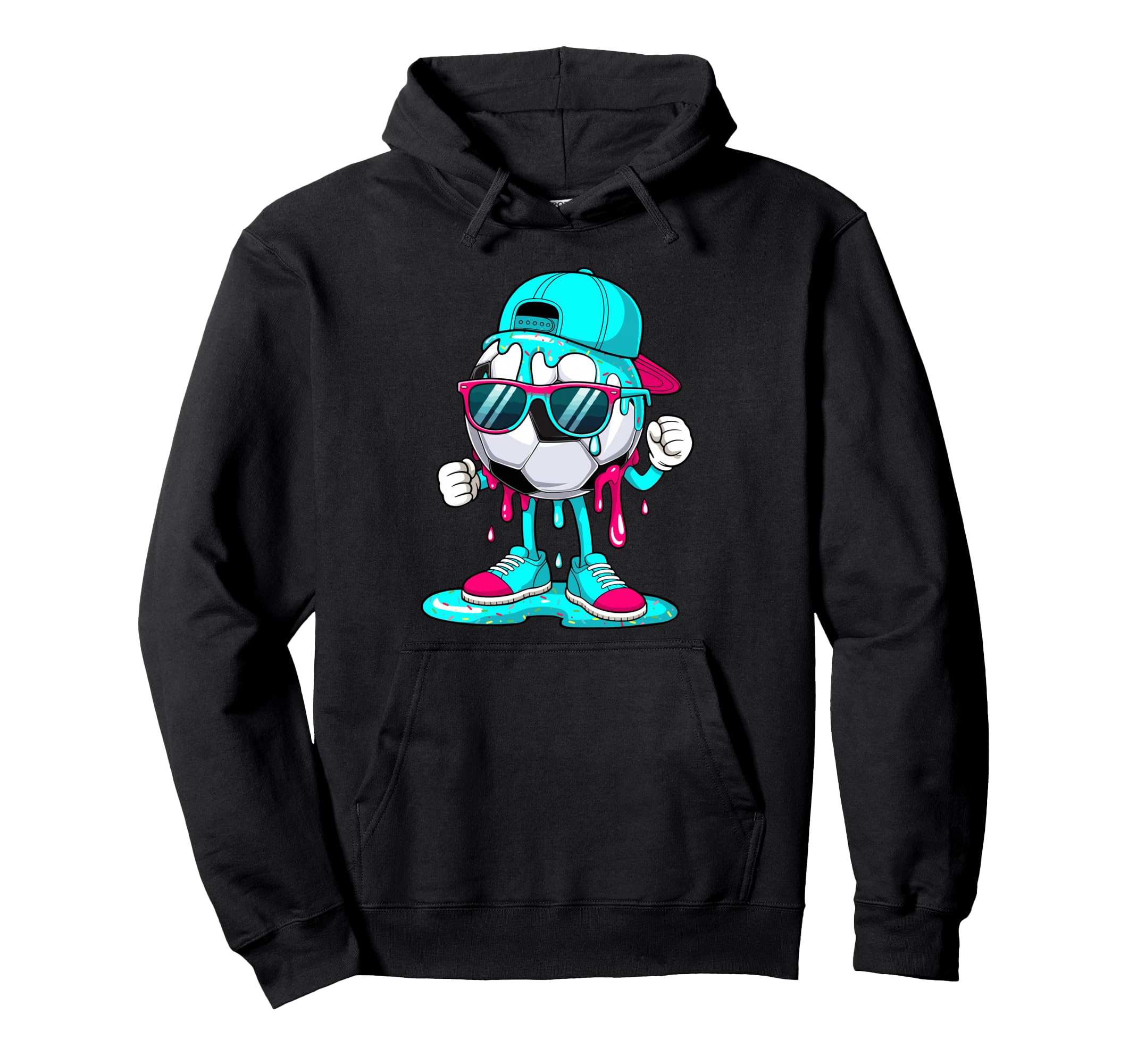 Funny Dripping Soccer Sunglasses Hoodie - Novelty Apparel for Adults - T-Shirt, Sweatshirt, Hoodie