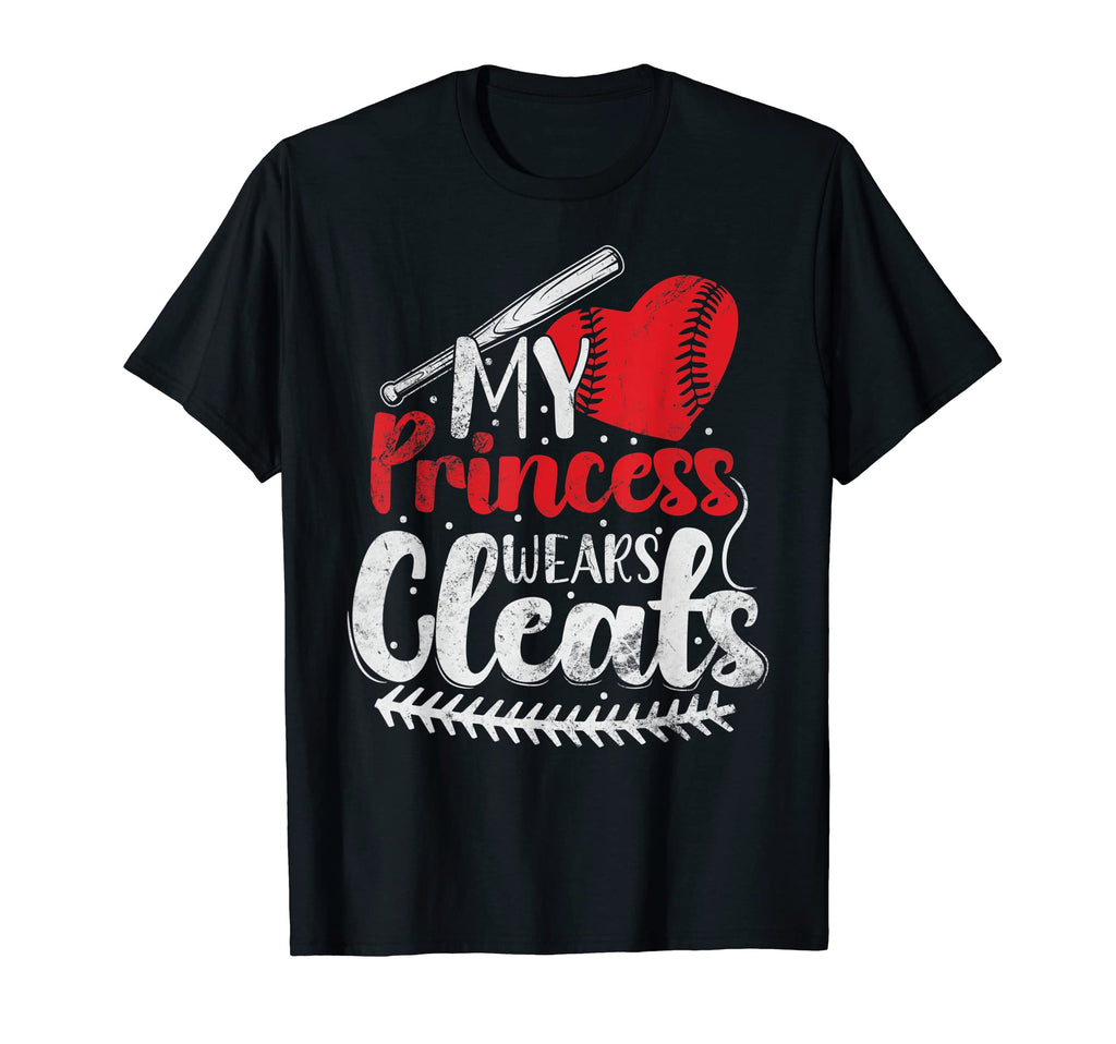 My Princess Wears Cleats Softball T-Shirt - Custom Art Print for Adults - T-Shirt, Sweatshirt, Hoodie