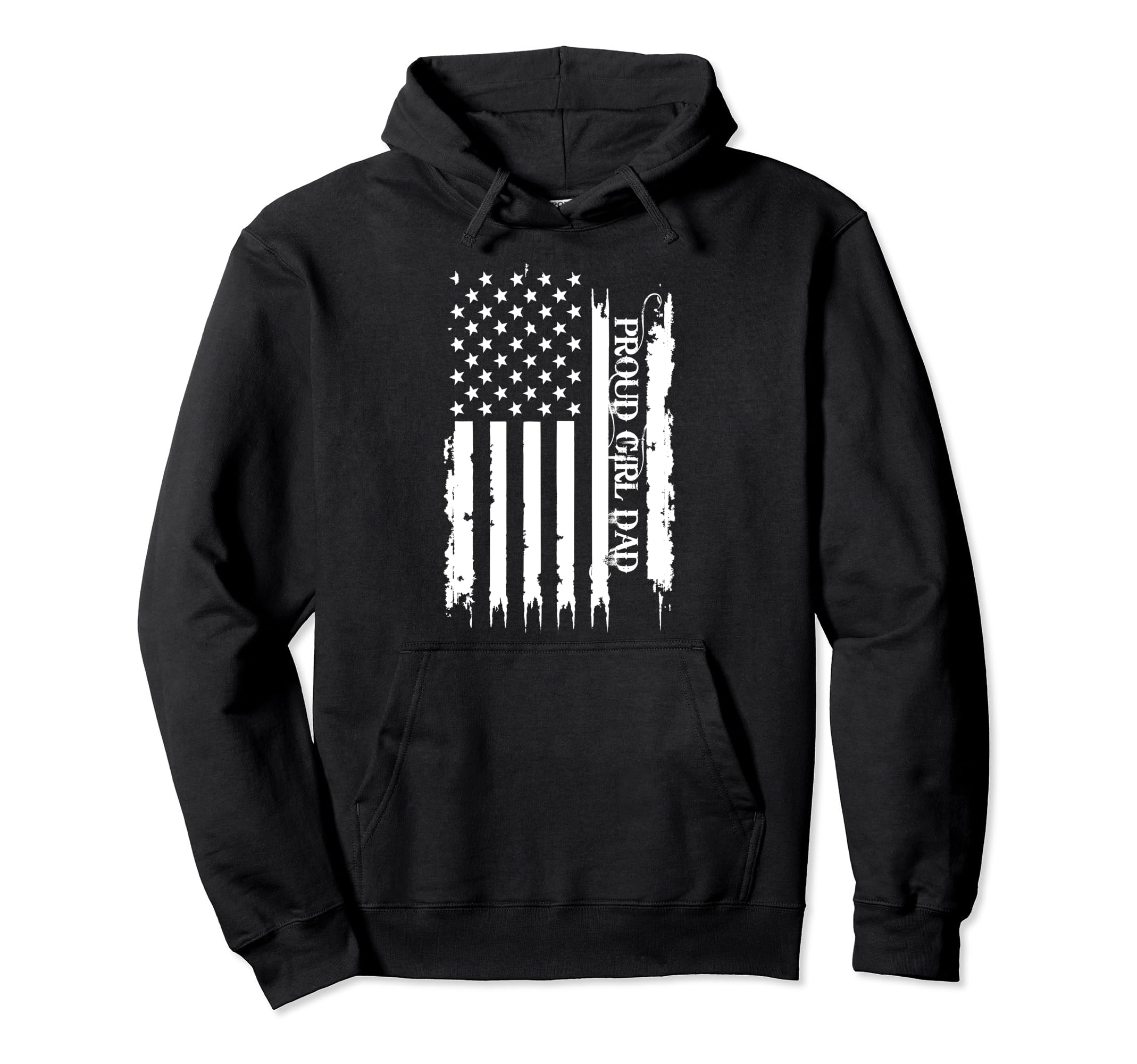 Proud Dad United States Distressed W Us Flag Hoodie - Unique Graphic Unisex - T-Shirt, Sweatshirt, Hoodie