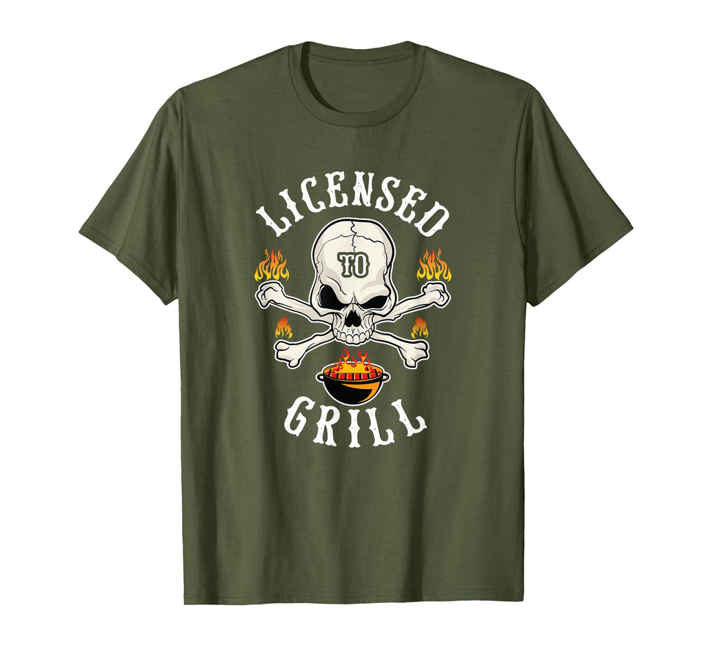 Licensed To Grill Bbq Gift Fathers Day T-Shirt - Streetwear Style Unisex - T-Shirt, Sweatshirt, Hoodie