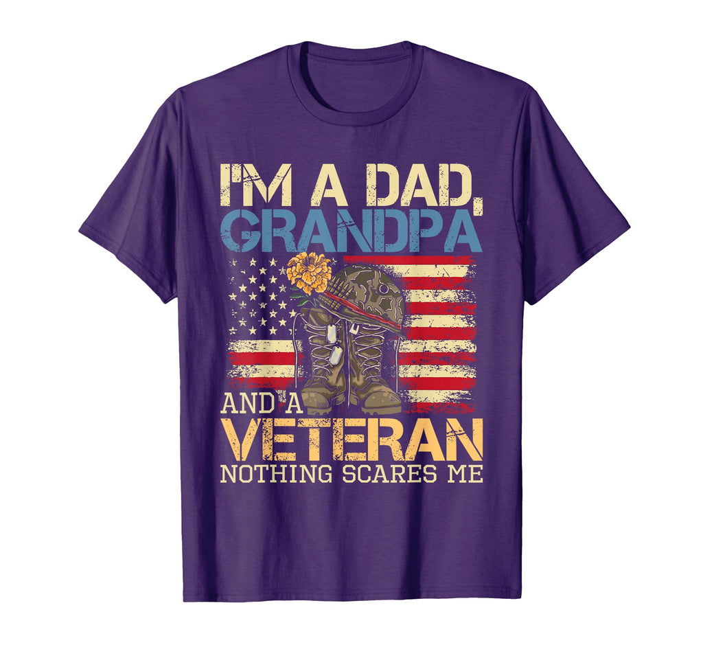 Dad Grandpa And Veteran Granddad Papa T-Shirt - Graphic Print for Adults - T-Shirt, Sweatshirt, Hoodie