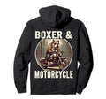 Boxer And Motorcycle Dog Lovers Hoodie - Casual Everyday Wear Men Women - T-Shirt, Sweatshirt, Hoodie