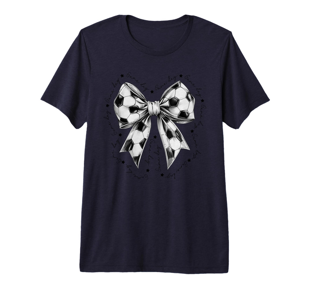 Preppy Game Day Soccer Coquette Bow T-Shirt - Custom Art Print Men Women - T-Shirt, Sweatshirt, Hoodie