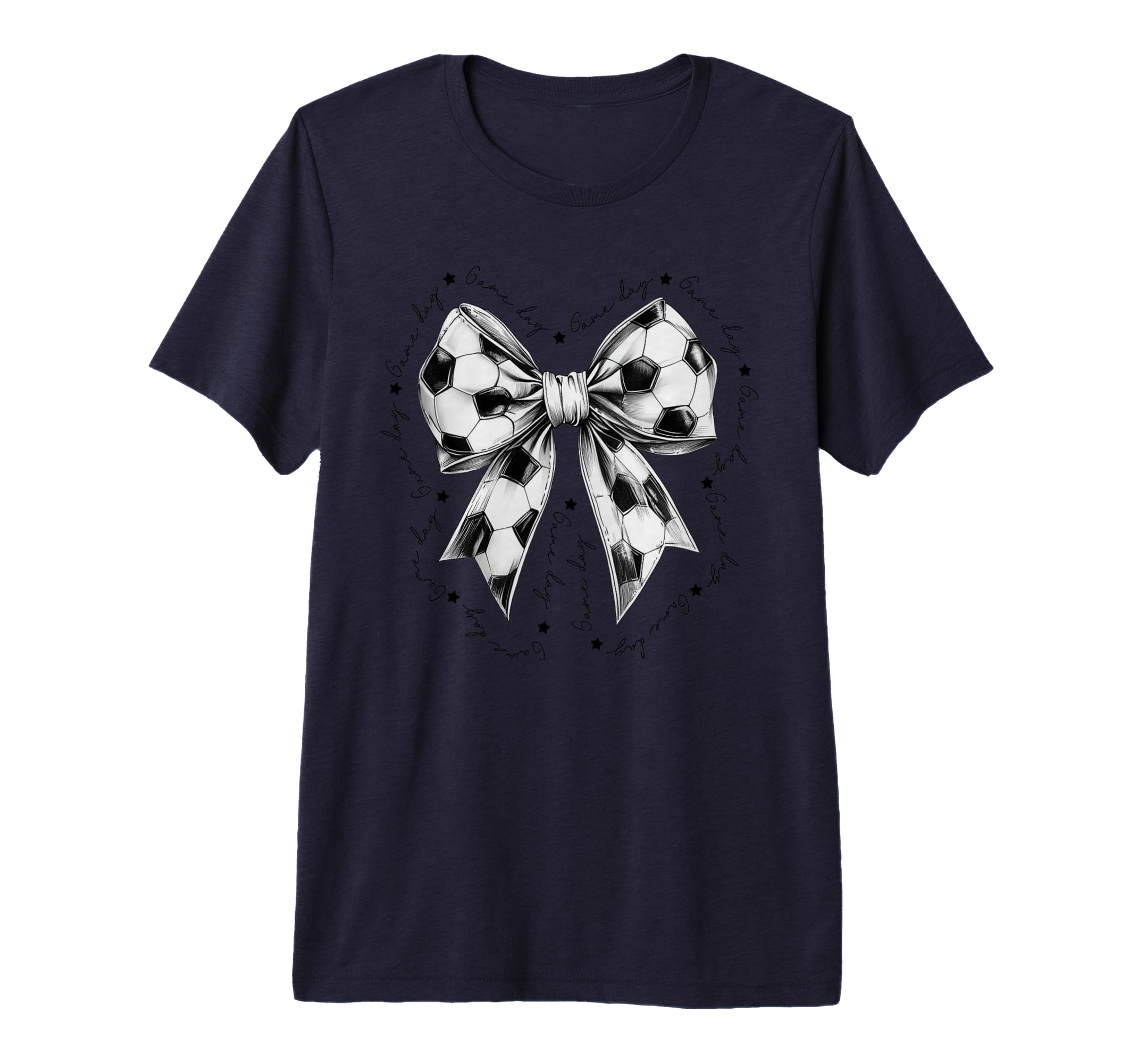 Preppy Game Day Soccer Coquette Bow T-Shirt - Custom Art Print Men Women - T-Shirt, Sweatshirt, Hoodie