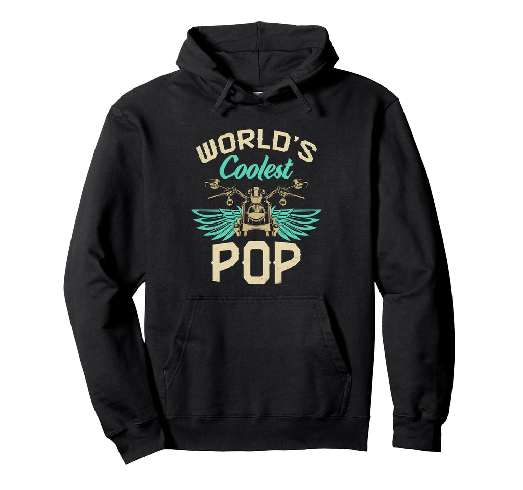 Worlds Coolest Pop Motorcycle Fathers Day Hoodie - Custom Art Print Unisex - T-Shirt, Sweatshirt, Hoodie