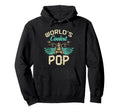 Worlds Coolest Pop Motorcycle Fathers Day Hoodie - Custom Art Print Unisex - T-Shirt, Sweatshirt, Hoodie