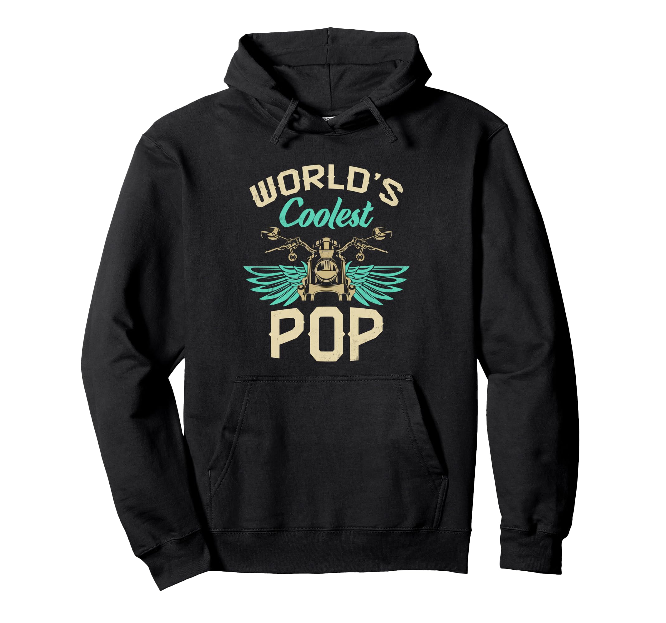 Worlds Coolest Pop Motorcycle Fathers Day Hoodie - Custom Art Print Unisex - T-Shirt, Sweatshirt, Hoodie